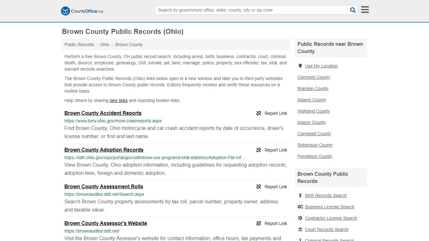 Public Records - Brown County, OH (Business, Criminal, GIS ...